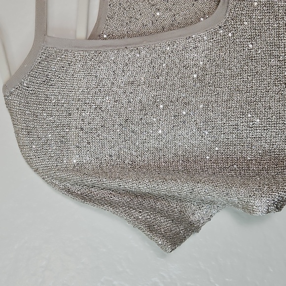 INC International Concepts Shimmering Silver Sequin Top - Picture 8 of 11